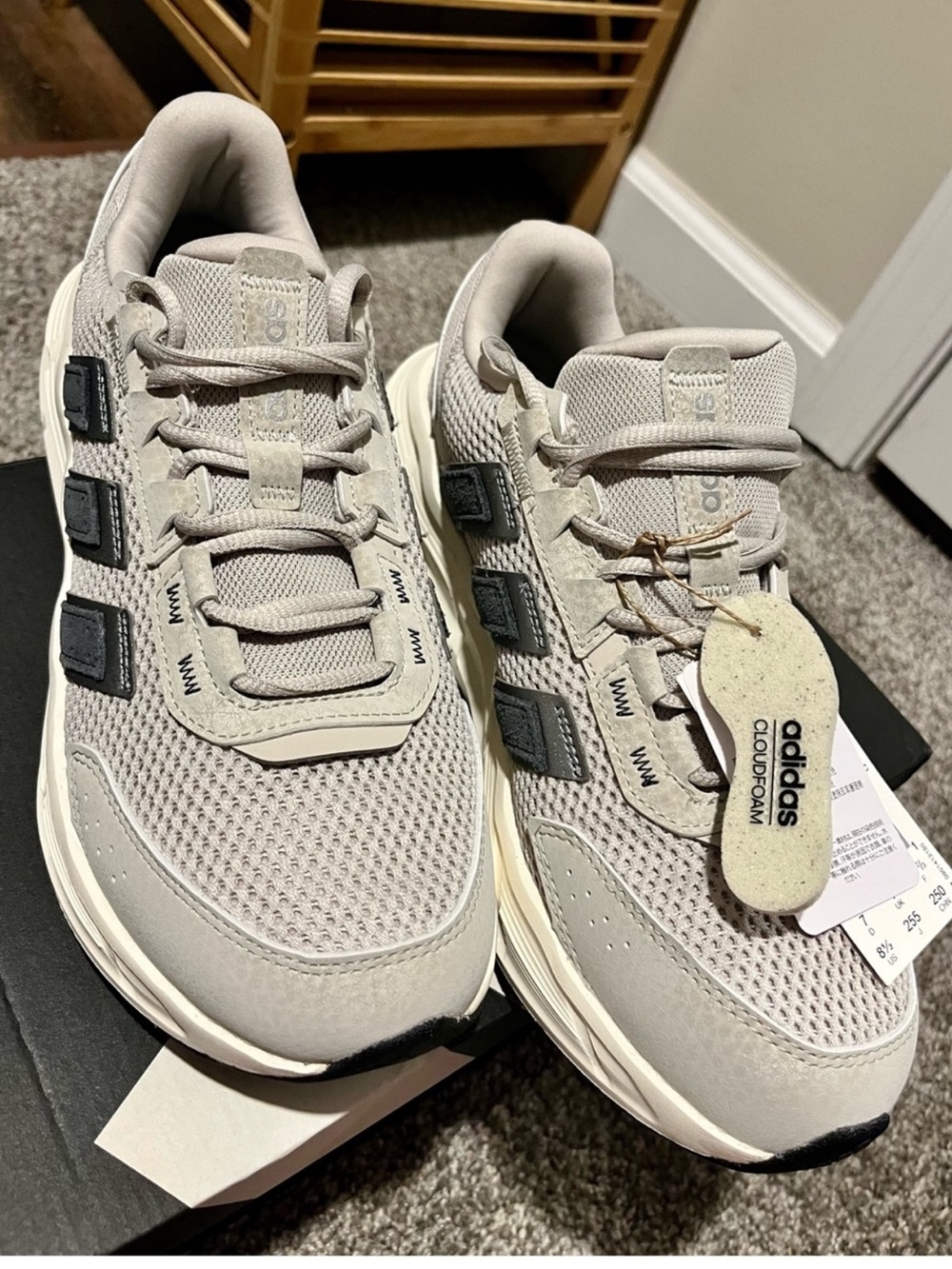 NWT and box-Astrastar Running Shoes (Beige/Black) - Adidas sz 8
